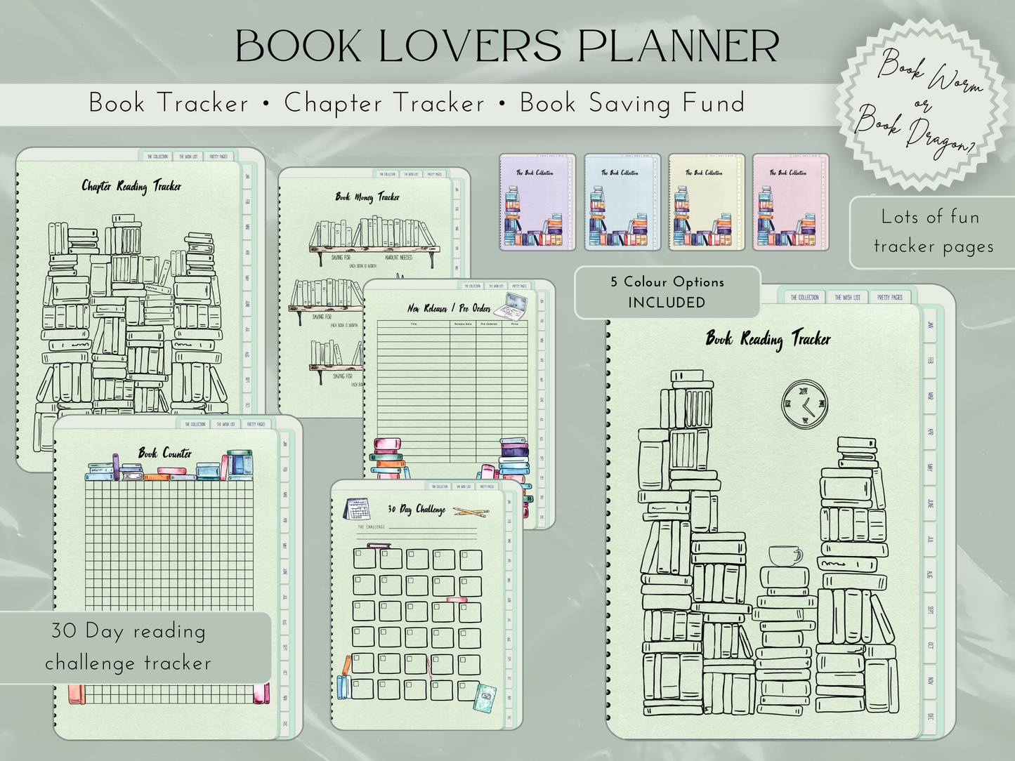 Book Lovers Digital Planner (All Colours)